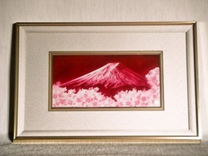 七宝焼 額 126赤富士