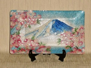 七宝焼　飾皿　10×6富士桜