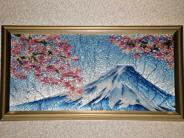 七宝焼 額 4×8富士桜